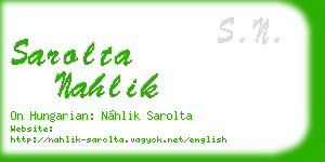 sarolta nahlik business card