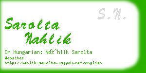 sarolta nahlik business card